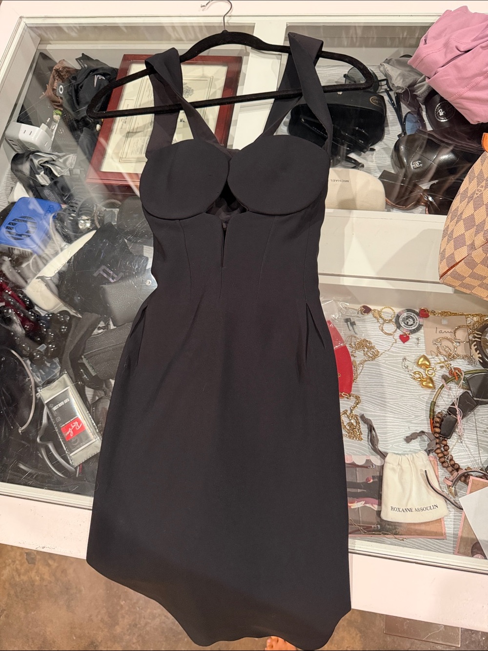 Black Sculpted Bust Mini Dress